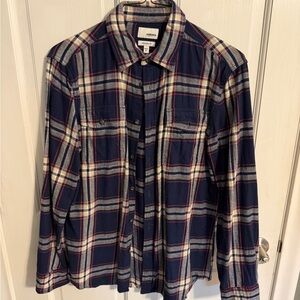 Sonoma Men's Navy and Red Plaid Shirt
